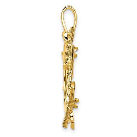 18 mm 14k Yellow Gold coin bezel pendant for US 10¢ Dime - Roosevelt — alternate view