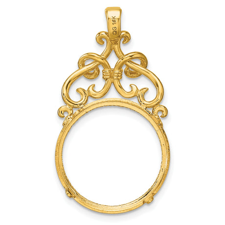 18 mm 14k Yellow Gold coin bezel pendant for US 10¢ Dime - Roosevelt — additional image