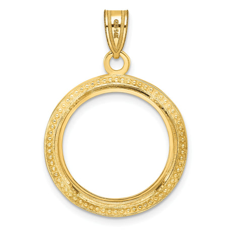 18 mm 14k Yellow Gold coin bezel pendant for US 10¢ Dime - Roosevelt — additional image