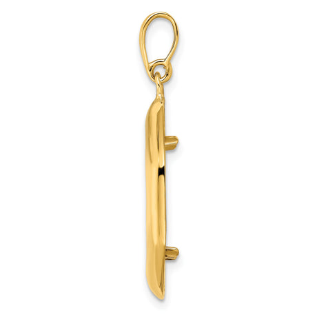 18 mm 14k Yellow Gold coin bezel pendant for US 10¢ Dime - Roosevelt — alternate view