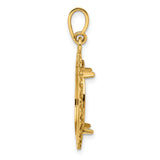18 mm 14k Yellow Gold coin bezel pendant for US 10¢ Dime - Roosevelt — alternate view