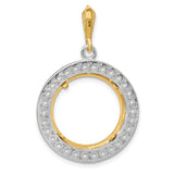 18 mm 14k Multi-Tone Gold coin bezel pendant for US 10¢ Dime - Roosevelt — additional image