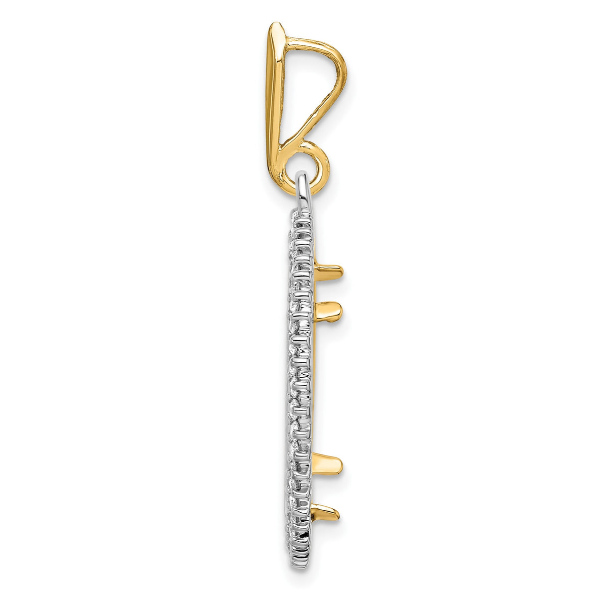 18 mm 14k Multi-Tone Gold coin bezel pendant for US 10¢ Dime - Roosevelt — alternate view