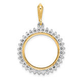 18 mm 14k Multi-Tone Gold coin bezel pendant for US 10¢ Dime - Roosevelt — additional image