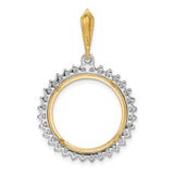 18 mm 14k Multi-Tone Gold coin bezel pendant for US 10¢ Dime - Roosevelt — additional image