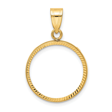 18 mm 10k Yellow Gold coin bezel pendant for US 10¢ Dime - Roosevelt