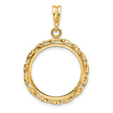 18 mm 14k Yellow Gold coin bezel pendant for US 10¢ Dime - Roosevelt — additional image