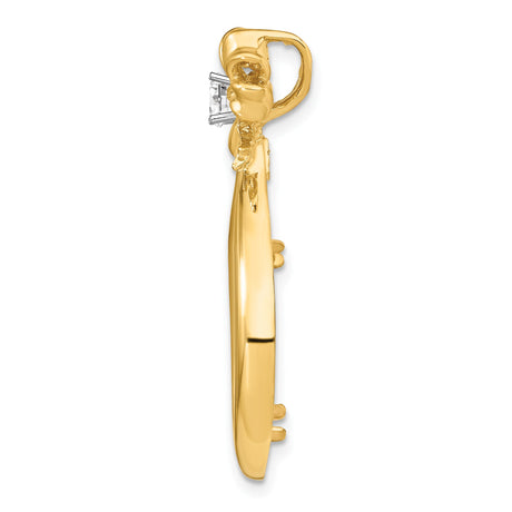 18 mm 14k Multi-Tone Gold coin bezel pendant for US 10¢ Dime - Roosevelt — alternate view