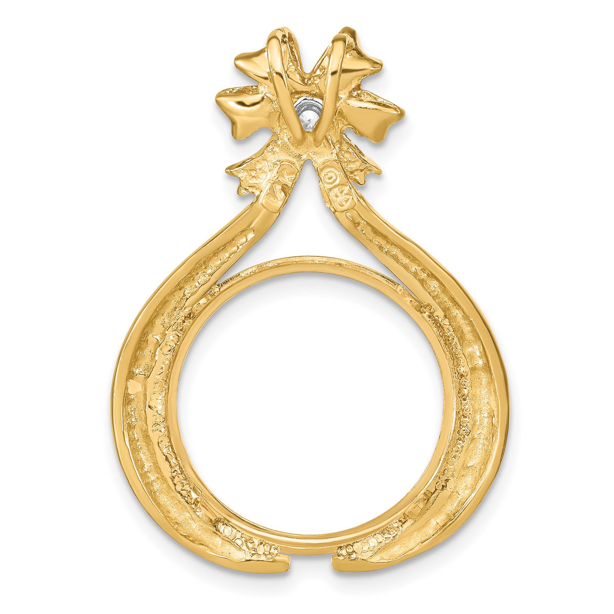 18 mm 14k Multi-Tone Gold coin bezel pendant for US 10¢ Dime - Roosevelt — additional image