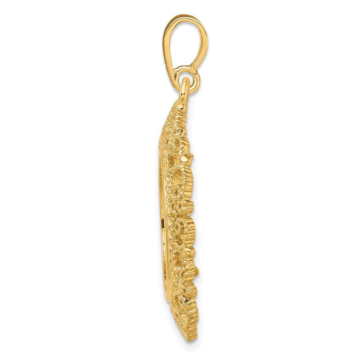 18 mm 14k Yellow Gold coin bezel pendant for US 10¢ Dime - Roosevelt — alternate view