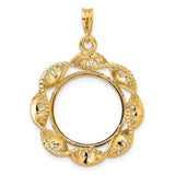 18 mm 14k Yellow Gold coin bezel pendant for US 10¢ Dime - Roosevelt — additional image