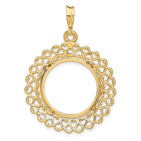 18 mm 14k Yellow Gold coin bezel pendant for US 10¢ Dime - Roosevelt — additional image