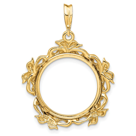18 mm 14k Yellow Gold coin bezel pendant for US 10¢ Dime - Roosevelt — additional image