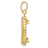 18 mm 14k Yellow Gold coin bezel pendant for US 10¢ Dime - Roosevelt — alternate view