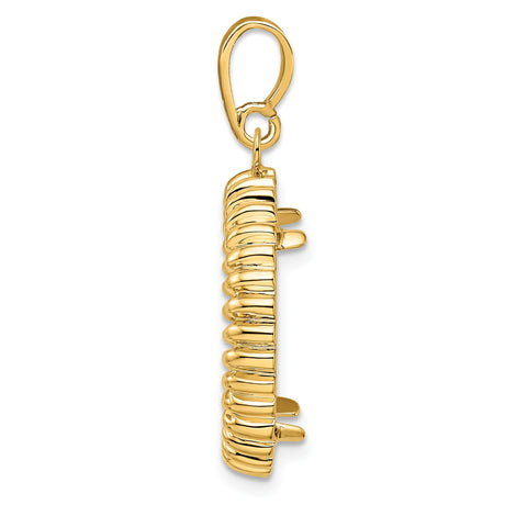 18 mm 14k Yellow Gold coin bezel pendant for US 10¢ Dime - Roosevelt — alternate view