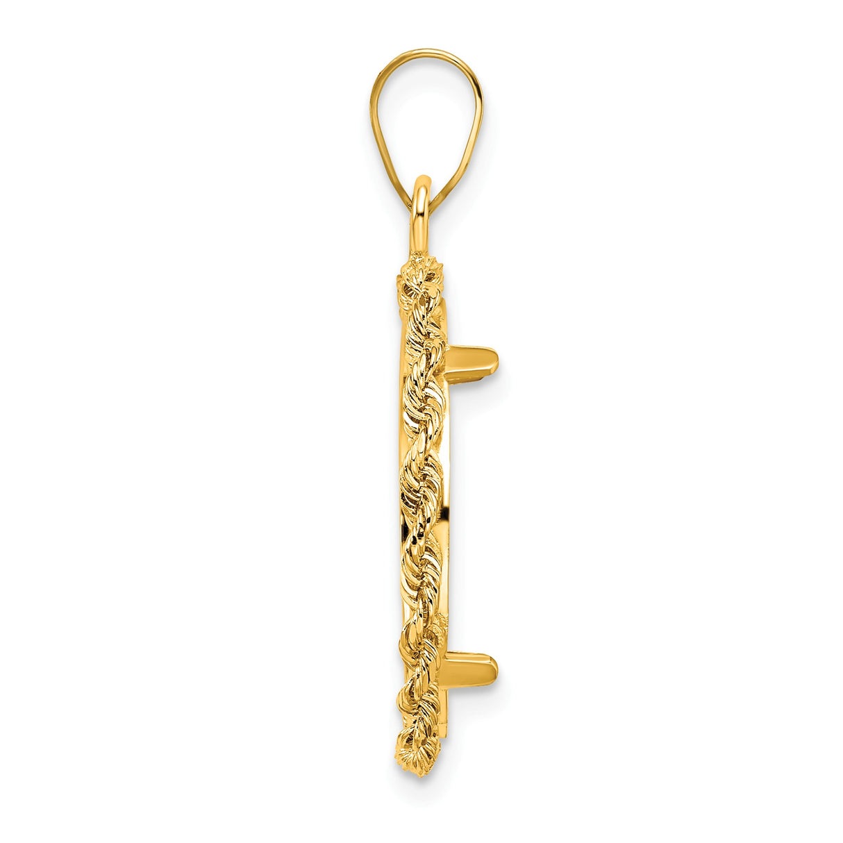 18 mm 14k Yellow Gold coin bezel pendant for US 10¢ Dime - Roosevelt — alternate view