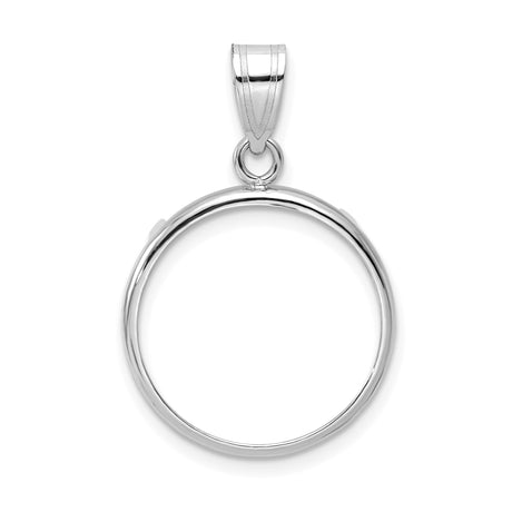 18 mm 14k White Gold coin bezel pendant for US 10¢ Dime - Roosevelt