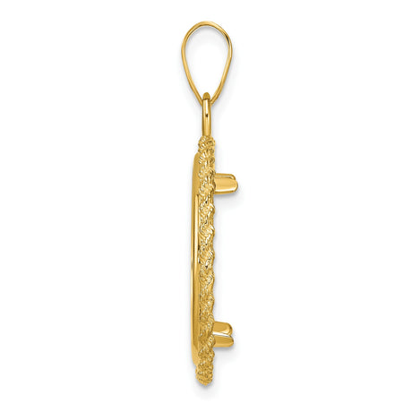 18 mm 14k Yellow Gold coin bezel pendant for US 10¢ Dime - Roosevelt — alternate view