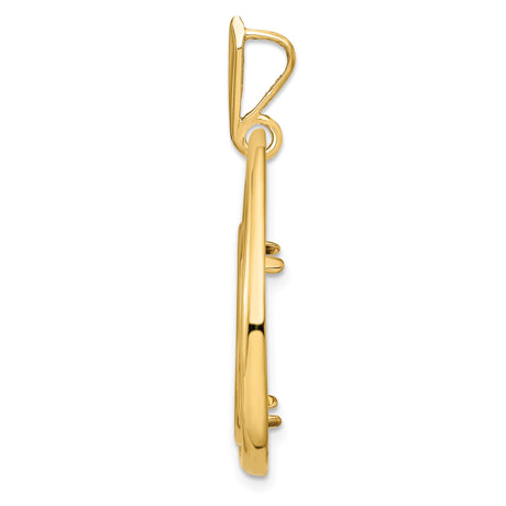 18 mm 14k Yellow Gold coin bezel pendant for US 10¢ Dime - Roosevelt — alternate view