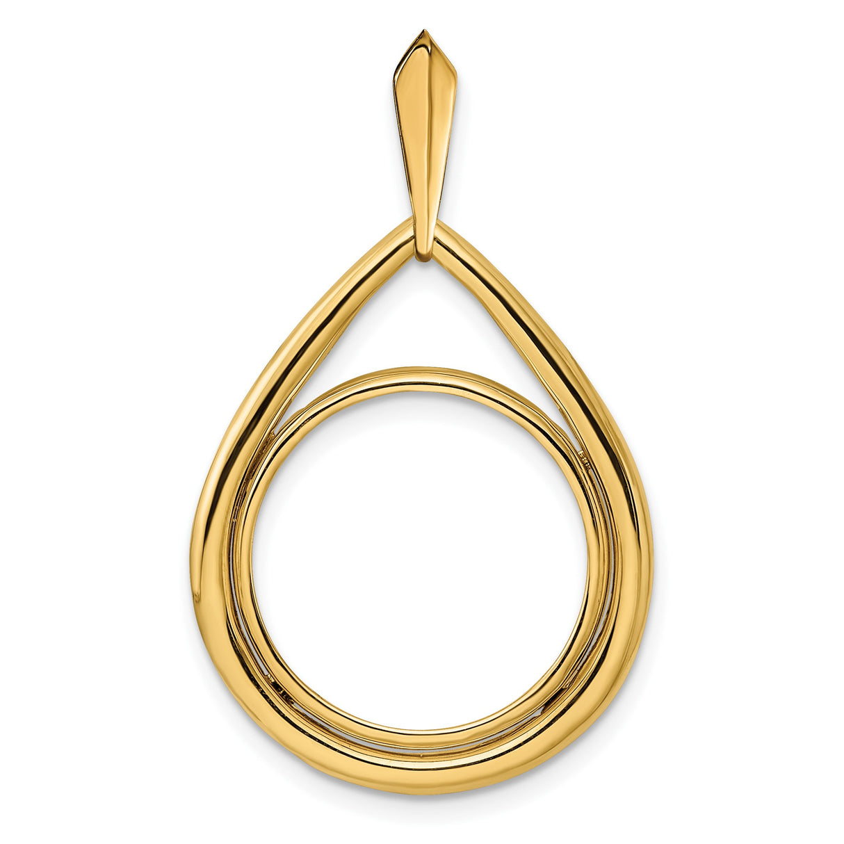 18 mm 14k Yellow Gold coin bezel pendant for US 10¢ Dime - Roosevelt