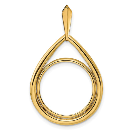 18 mm 14k Yellow Gold coin bezel pendant for US 10¢ Dime - Roosevelt
