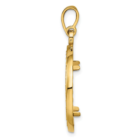 18 mm 14k Yellow Gold coin bezel pendant for US 10¢ Dime - Roosevelt — alternate view