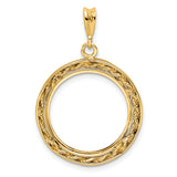 18 mm 14k Yellow Gold coin bezel pendant for US 10¢ Dime - Roosevelt — additional image