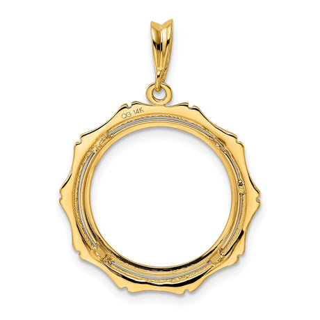 18 mm 14k Yellow Gold coin bezel pendant for US 10¢ Dime - Roosevelt — additional image