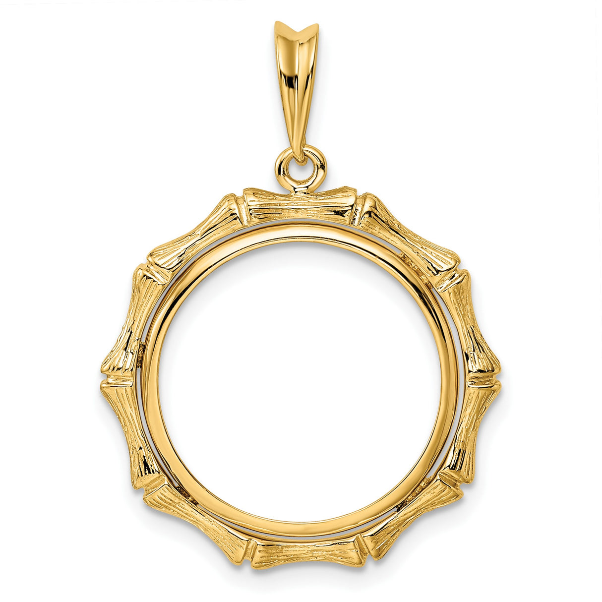 18 mm 14k Yellow Gold coin bezel pendant for US 10¢ Dime - Roosevelt