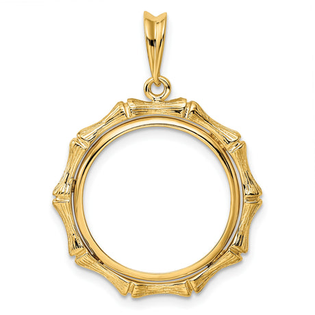 18 mm 14k Yellow Gold coin bezel pendant for US 10¢ Dime - Roosevelt