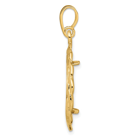 18 mm 14k Yellow Gold coin bezel pendant for US 10¢ Dime - Roosevelt — alternate view
