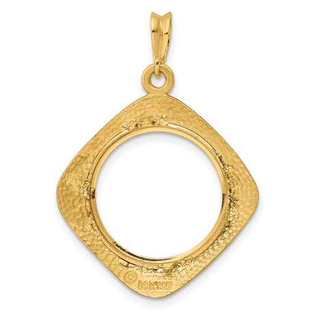 18 mm 14k Yellow Gold coin bezel pendant for US 10¢ Dime - Roosevelt — additional image