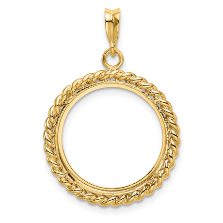 18 mm 14k Yellow Gold coin bezel pendant for US 10¢ Dime - Roosevelt — additional image