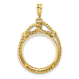 18 mm 14k Yellow Gold coin bezel pendant for US 10¢ Dime - Roosevelt — additional image