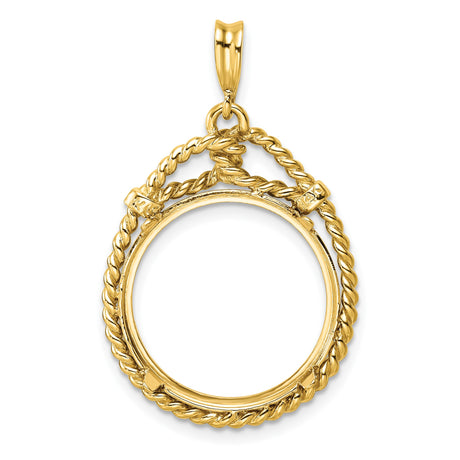 18 mm 14k Yellow Gold coin bezel pendant for US 10¢ Dime - Roosevelt — additional image