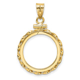 18 mm 14k Yellow Gold coin bezel pendant for US 10¢ Dime - Roosevelt — additional image