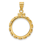 18 mm 14k Yellow Gold coin bezel pendant for US 10¢ Dime - Roosevelt — additional image