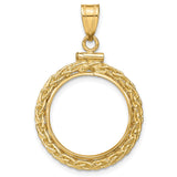 18 mm 14k Yellow Gold coin bezel pendant for US 10¢ Dime - Roosevelt
