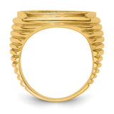 18 mm 14k Yellow Gold coin bezel ring for US 10¢ Dime - Roosevelt — alternate view