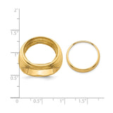 18 mm 14k Yellow Gold coin bezel ring for US 10¢ Dime - Roosevelt — size reference (ruler)