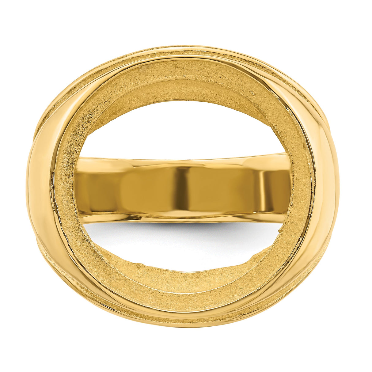 18 mm 14k Yellow Gold coin bezel ring for US 10¢ Dime - Roosevelt — additional image