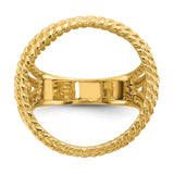 18 mm 14k Yellow Gold coin bezel ring for US 10¢ Dime - Roosevelt — additional image