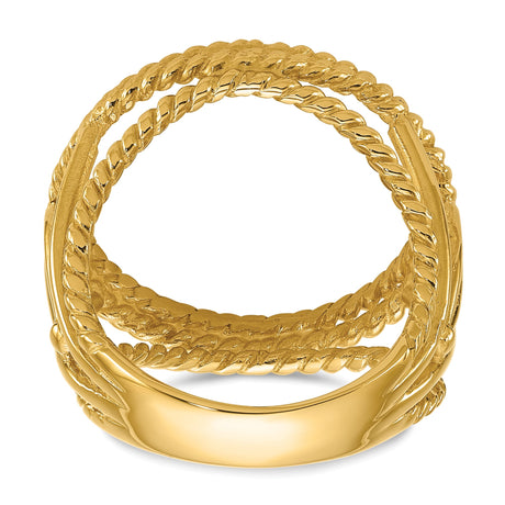 18 mm 14k Yellow Gold coin bezel ring for US 10¢ Dime - Roosevelt — additional image