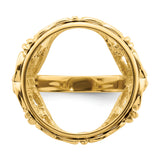 18 mm 14k Yellow Gold coin bezel ring for US 10¢ Dime - Roosevelt — additional image