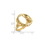 18 mm 14k Yellow Gold coin bezel ring for US 10¢ Dime - Roosevelt — size reference (ruler)