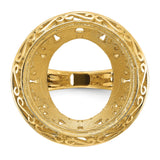 18 mm 14k Yellow Gold coin bezel ring for US 10¢ Dime - Roosevelt — additional image