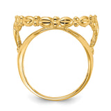 18 mm 14k Yellow Gold coin bezel ring for US 10¢ Dime - Roosevelt — alternate view