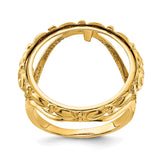 18 mm 14k Yellow Gold coin bezel ring for US 10¢ Dime - Roosevelt — additional image