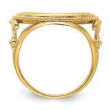 18 mm 14k Yellow Gold coin bezel ring for US 10¢ Dime - Roosevelt — alternate view