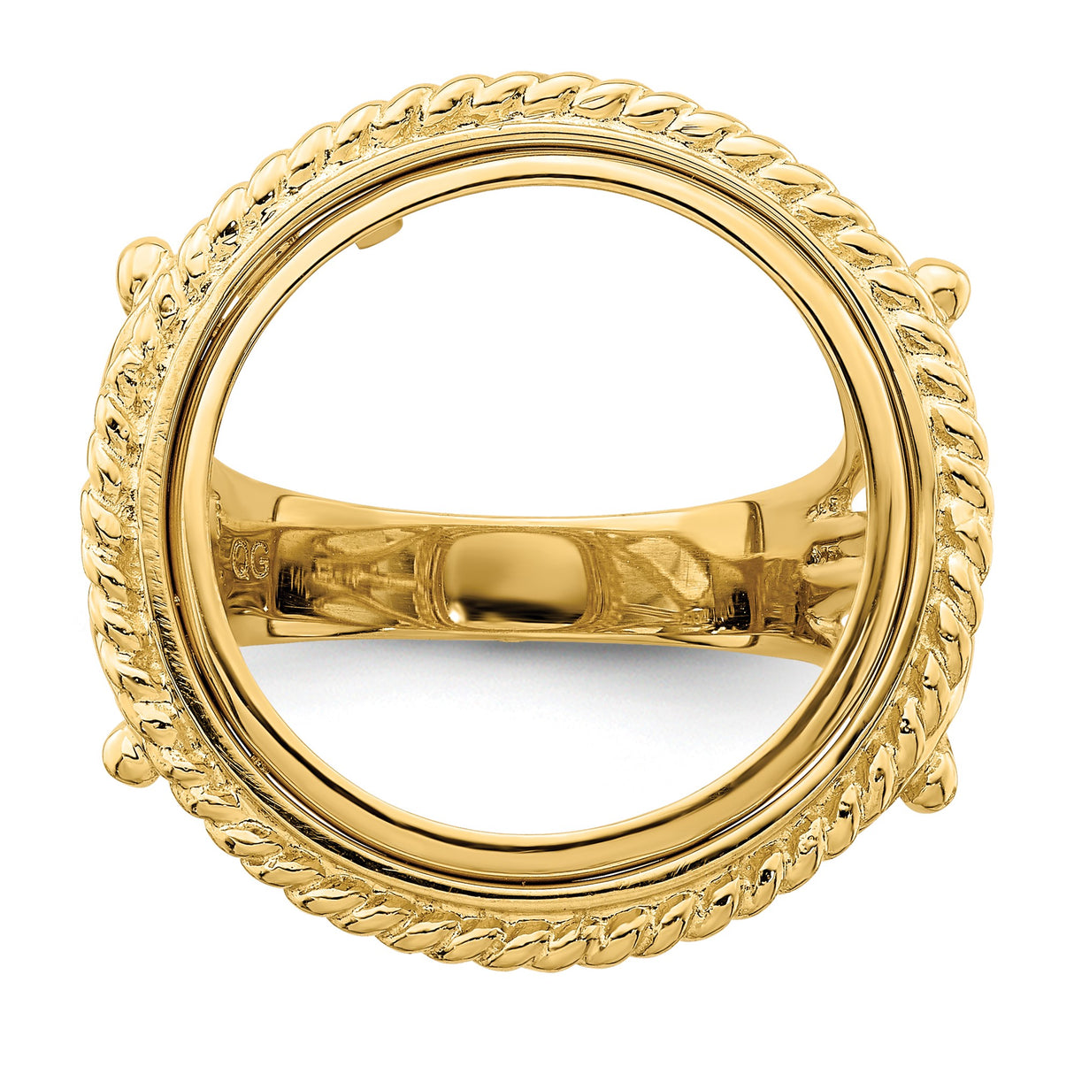 18 mm 14k Yellow Gold coin bezel ring for US 10¢ Dime - Roosevelt — additional image